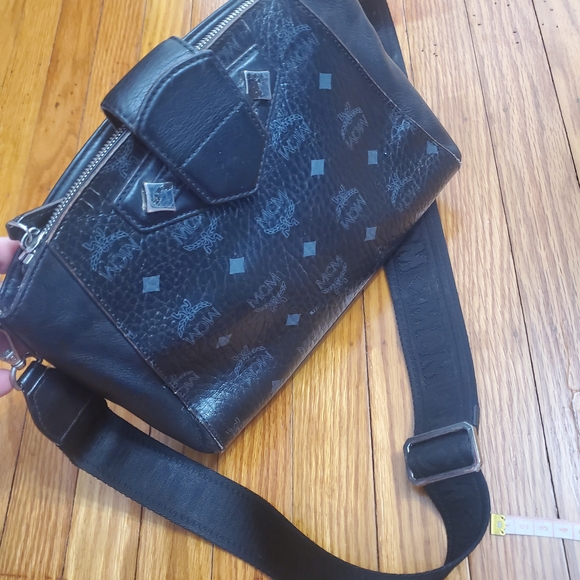 MCM Handbags - MCM Black Leather Crossbody Bag Womens